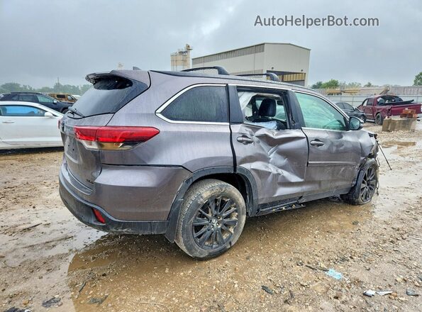5TDJZRFH9KS607073 2019 TOYOTA HIGHLANDER Серый Задняя правая четверть