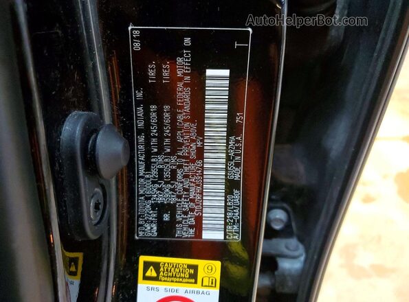5TDJZRFHXJS914766 2018 TOYOTA HIGHLANDER Black VIN sticker view