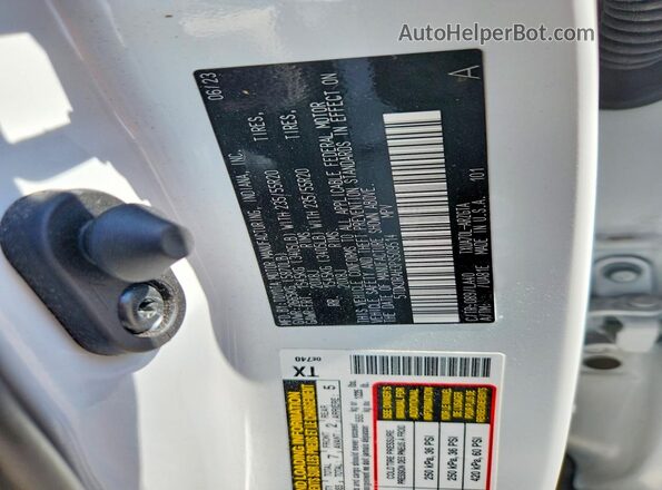 5TDKDRAH3PS509514 2023 TOYOTA HIGHLANDER White VIN sticker view