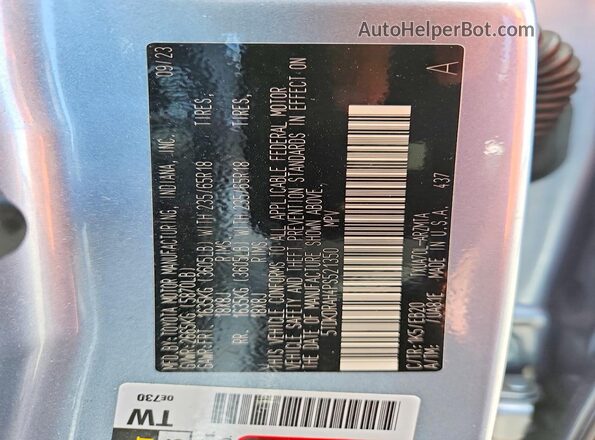5TDKDRAH4PS521350 2023 TOYOTA HIGHLANDER Blue VIN sticker view