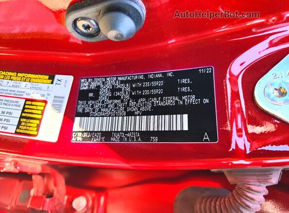 5TDKDRAH5PS010908 2023 TOYOTA HIGHLANDER Red Շարժիչի բաժամունքի տեսք