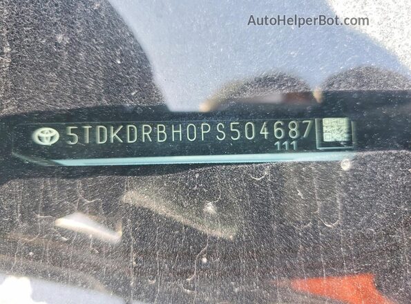 5TDKDRBH0PS504687 2023 TOYOTA HIGHLANDER White Вид наклейки з VIN-кодом