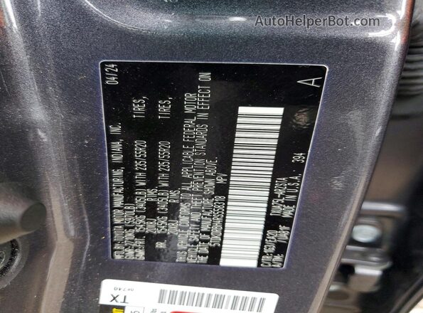 5TDKDRBH4RS558318 2024 TOYOTA HIGHLANDER Gray Vista de la etiqueta del VIN