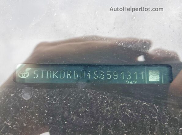 5TDKDRBH4SS591311 2025 TOYOTA HIGHLANDER Silver VIN sticker view