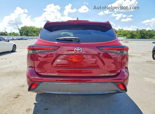 5TDKDRBH9SS584452 2025 TOYOTA HIGHLANDER Burgundy Вид ззаду