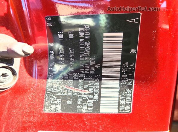5TDKK3DC5GS699979 2016 TOYOTA SIENNA Red Սալոնի 360 աստիճան տեսք