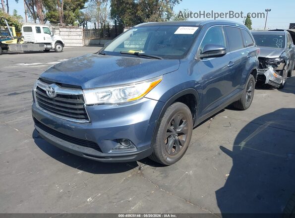 5TDKKRFH1GS153224 2016 TOYOTA HIGHLANDER Dark Blue Առջևի ձախ երեք քառորդ տեսարան