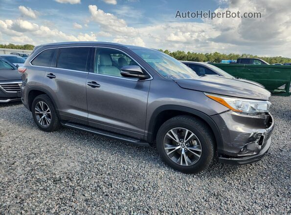 5TDKKRFH2GS158836 2016 TOYOTA HIGHLANDER Gray Front right