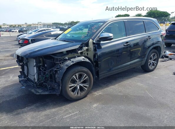 5TDKKRFH3GS176388 2016 TOYOTA HIGHLANDER Black Front left