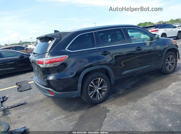 5TDKKRFH3GS176388 2016 TOYOTA HIGHLANDER Black Rear right