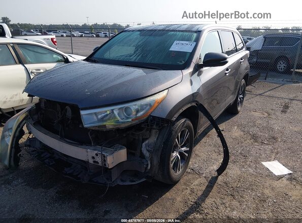 5TDKKRFH6GS184212 2016 TOYOTA HIGHLANDER Gray Առջևի ձախ երեք քառորդ տեսարան