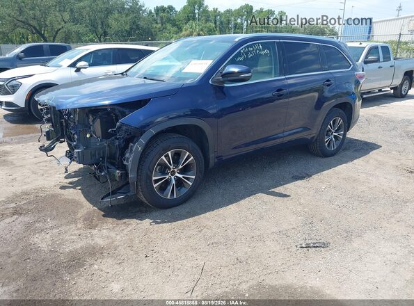 5TDKKRFH9GS138471 2016 TOYOTA HIGHLANDER Blue Передня ліва чверть