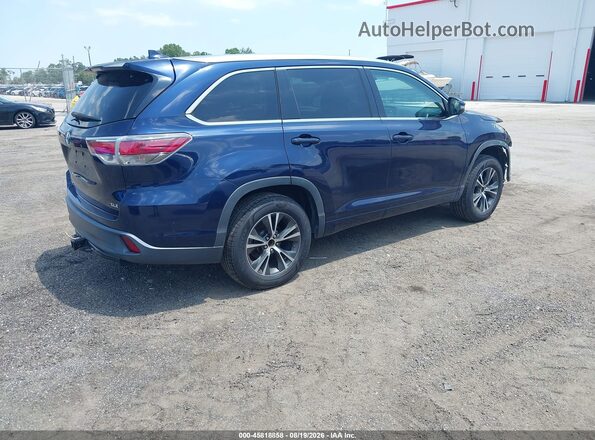 5TDKKRFH9GS138471 2016 TOYOTA HIGHLANDER Blue Задня права чверть