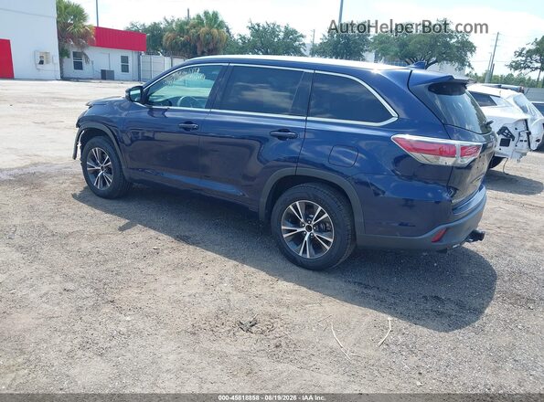 5TDKKRFH9GS138471 2016 TOYOTA HIGHLANDER Blue Задня ліва чверть