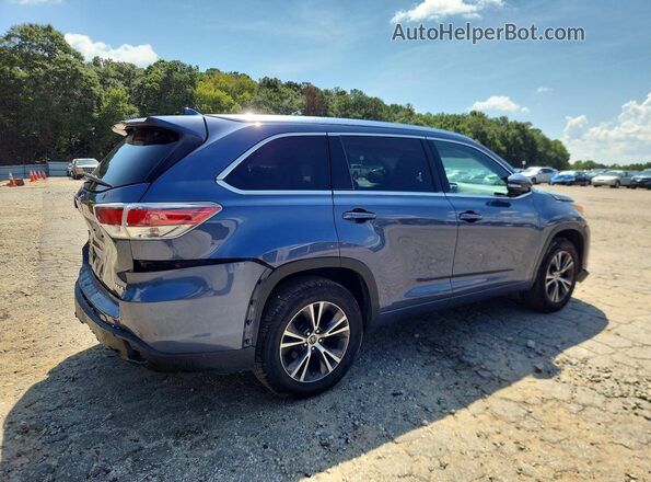 5TDKKRFHXGS121405 2016 TOYOTA HIGHLANDER Blue Задня права чверть
