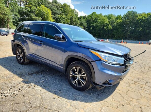 5TDKKRFHXGS121405 2016 TOYOTA HIGHLANDER Blue Передня права чверть