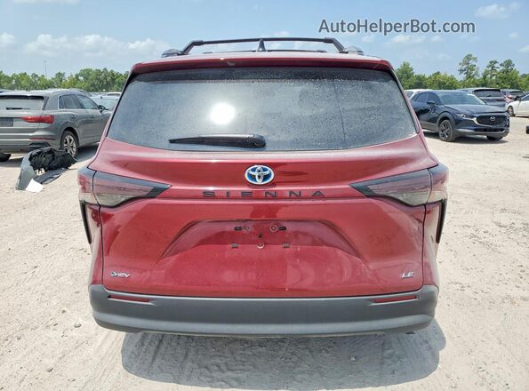 5TDKRKEC0SS248374 2025 TOYOTA SIENNA Red Հետևի տեսք
