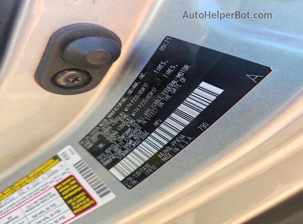 5TDKRKEC3MS073086 2021 TOYOTA SIENNA Silver VIN sticker view
