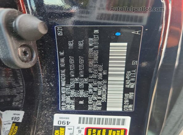 5TDKRKECXMS047181 2021 TOYOTA SIENNA Blue VIN կոդի պիտակի տեսք