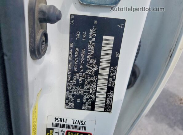 5TDKY5G13GS064120 2016 TOYOTA SEQUOIA White VIN կոդի պիտակի տեսք