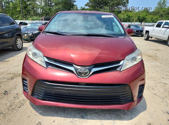 5TDKZ3DC1JS903051 2018 TOYOTA SIENNA Burgundy Դիմացի տեսք