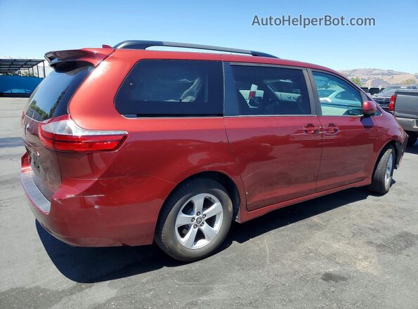 5TDKZ3DC3KS008744 2019 TOYOTA SIENNA Burgundy Задня права чверть