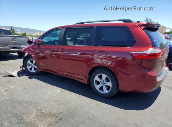 5TDKZ3DC3KS008744 2019 TOYOTA SIENNA Burgundy Задня ліва чверть