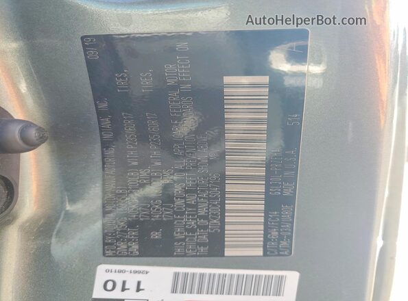 5TDKZ3DC4LS047196 2020 TOYOTA SIENNA Green 360 interior view