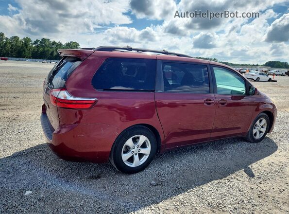 5TDKZ3DC5HS859579 2017 TOYOTA SIENNA Burgundy უკანა მარჯვენა