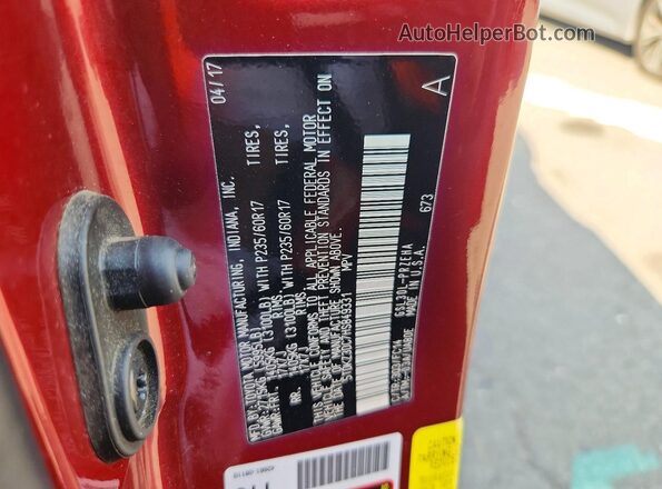 5TDKZ3DC7HS849331 2017 TOYOTA SIENNA Бордовый Панорамный вид салона 360°