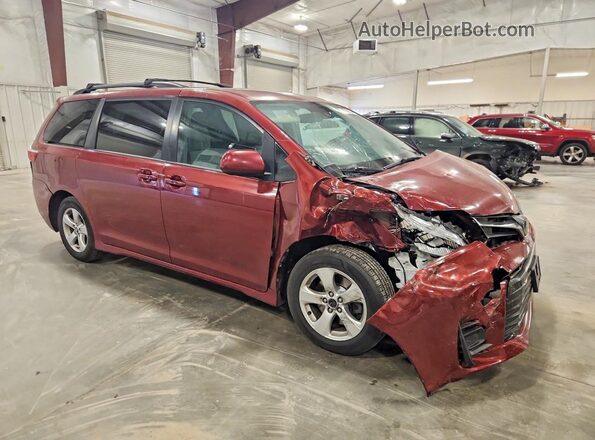 5TDKZ3DC8JS900907 2018 TOYOTA SIENNA Темно-бордовый Передняя правая четверть