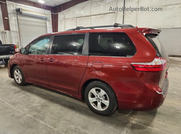 5TDKZ3DC8JS900907 2018 TOYOTA SIENNA Темно-бордовый Задняя левая четверть