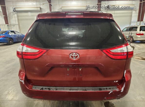 5TDKZ3DC8JS900907 2018 TOYOTA SIENNA Темно-бордовый Вид сзади