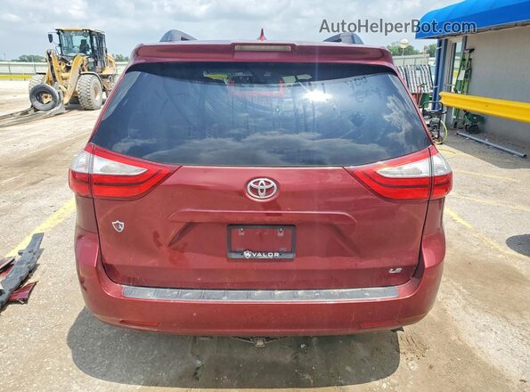 5TDKZ3DCXJS927302 2018 TOYOTA SIENNA Burgundy Հետևի տեսք