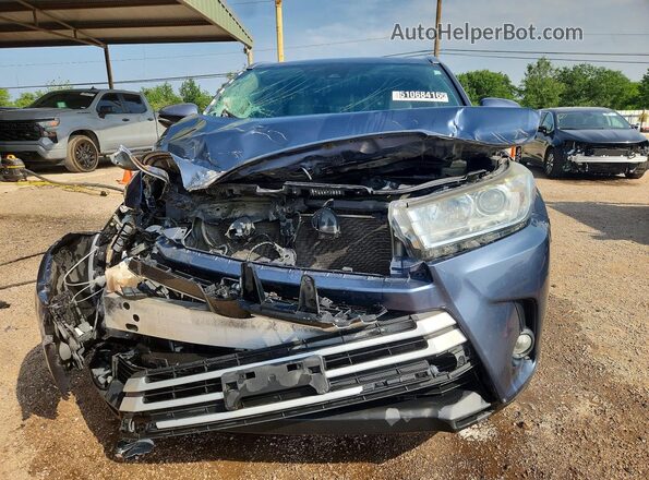 5TDKZRFH0KS307653 2019 TOYOTA HIGHLANDER Blue Դիմացի տեսք