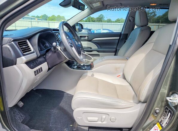 5TDKZRFH0KS310245 2019 TOYOTA HIGHLANDER Зеленый Вид салона спереди