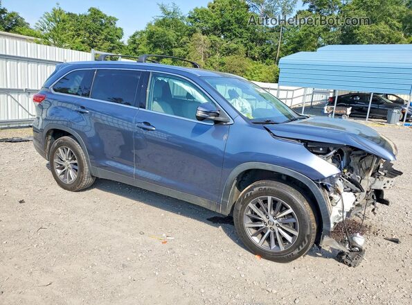 5TDKZRFH0KS364516 2019 TOYOTA HIGHLANDER Blue წინა მარჯვენა