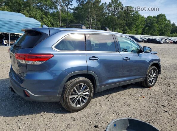 5TDKZRFH0KS364516 2019 TOYOTA HIGHLANDER Blue უკანა მარჯვენა