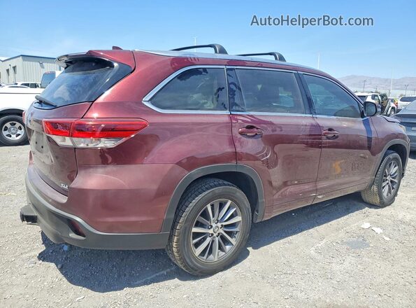 5TDKZRFH1JS254802 2018 TOYOTA HIGHLANDER Burgundy უკანა მარჯვენა