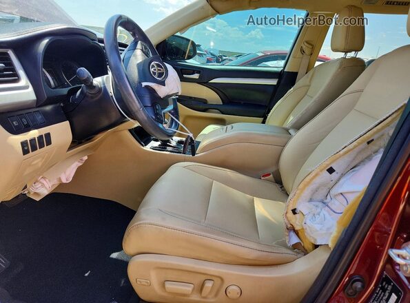 5TDKZRFH1JS254802 2018 TOYOTA HIGHLANDER Burgundy წინა სალონის ხედი