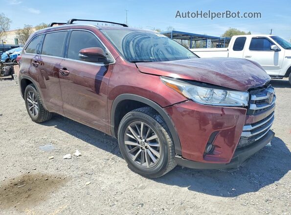 5TDKZRFH1JS254802 2018 TOYOTA HIGHLANDER Burgundy წინა მარჯვენა