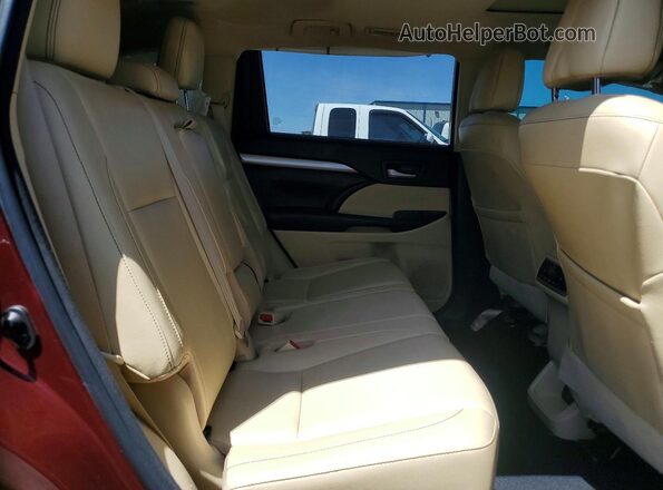 5TDKZRFH1JS254802 2018 TOYOTA HIGHLANDER Burgundy უკანა სავარძლების ხედი