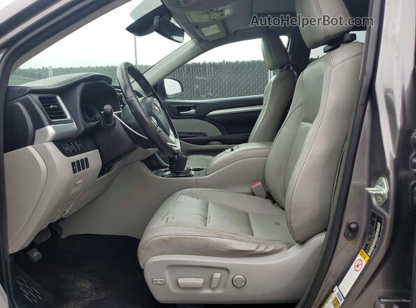5TDKZRFH1JS543095 2018 TOYOTA HIGHLANDER Gray Widok wnętrza z przodu