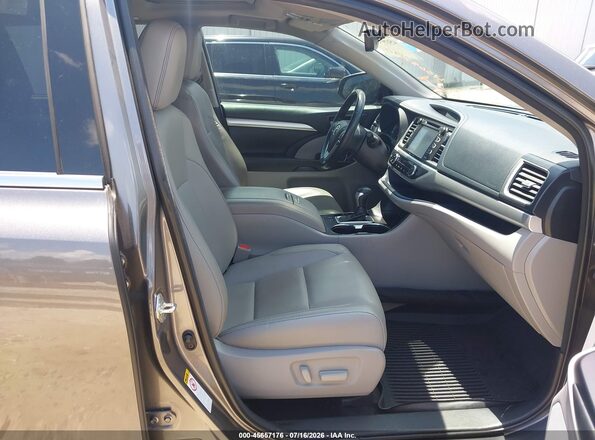 5TDKZRFH2JS549195 2018 TOYOTA HIGHLANDER Gray წინა სალონის ხედი