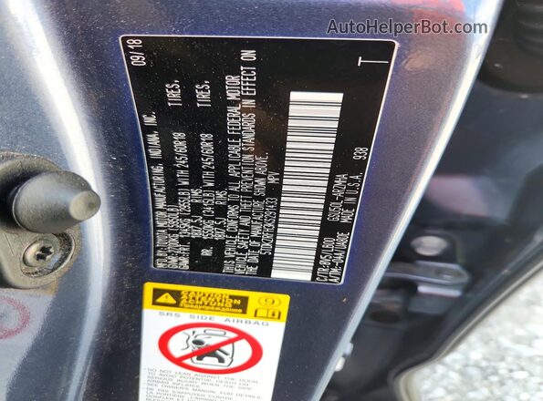 5TDKZRFH3KS291433 2019 TOYOTA HIGHLANDER Blue ძრავის განყოფილების ხედი