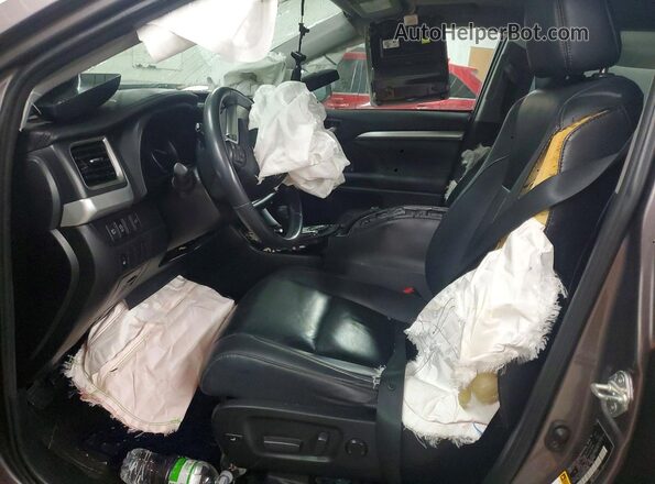 5TDKZRFH3KS557369 2019 TOYOTA HIGHLANDER Gray Widok wnętrza z przodu