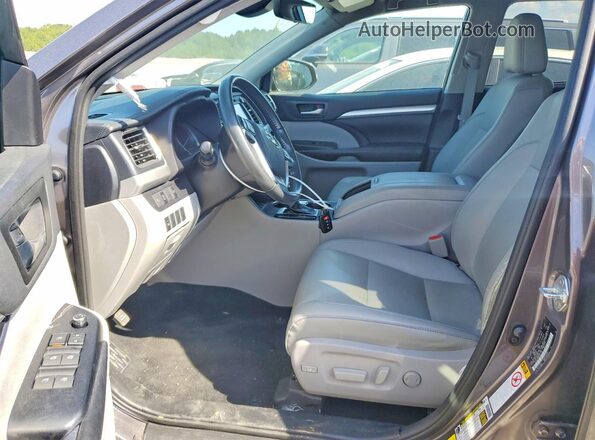 5TDKZRFH3KS574446 2019 TOYOTA HIGHLANDER Серый Вид салона спереди