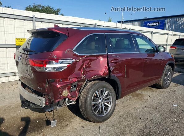 5TDKZRFH5HS190810 2017 TOYOTA HIGHLANDER Maroon უკანა მარჯვენა