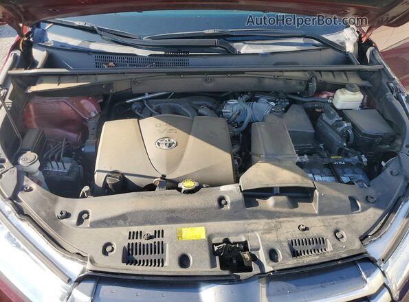 5TDKZRFH5HS190810 2017 TOYOTA HIGHLANDER Maroon ძრავის განყოფილების ხედი