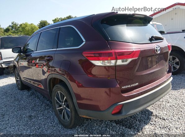 5TDKZRFH5JS286863 2018 TOYOTA HIGHLANDER Темно-бордовый Задняя левая четверть